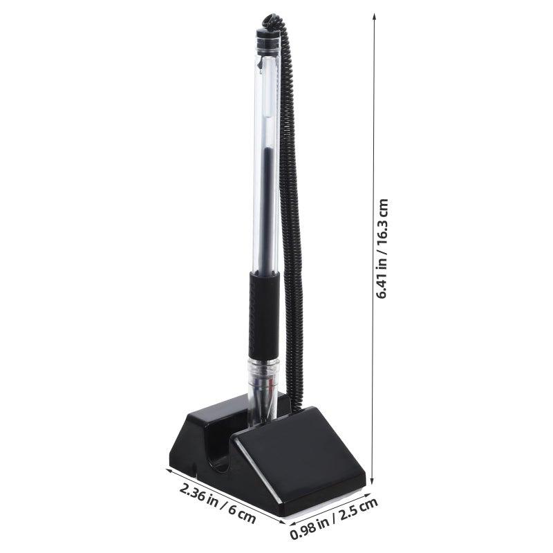Anti Theft Desk Pens with Security Holder for Bank Hotel Reception Black Navy Burgundy - Image 3