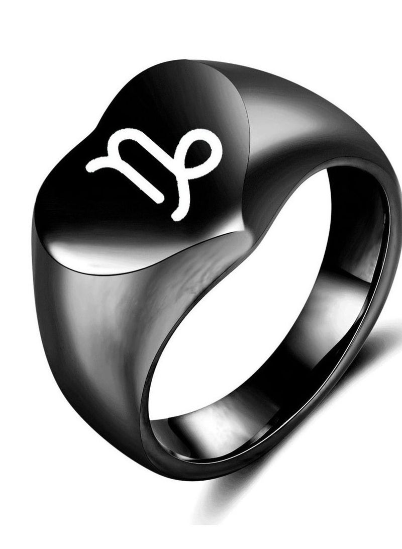 Loquat Stainless Steel Solid Polished Signet Ring