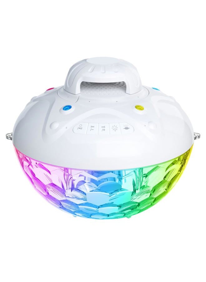 Skywin Hot Tub Speakers and Speakerphone - Disco Light Floating Waterproof IPX7 Large Wireless Pool and Shower Speaker - Pool Speakers Support Dual Speaker Connection and Feature Quality 2.1 Sound - Image 1