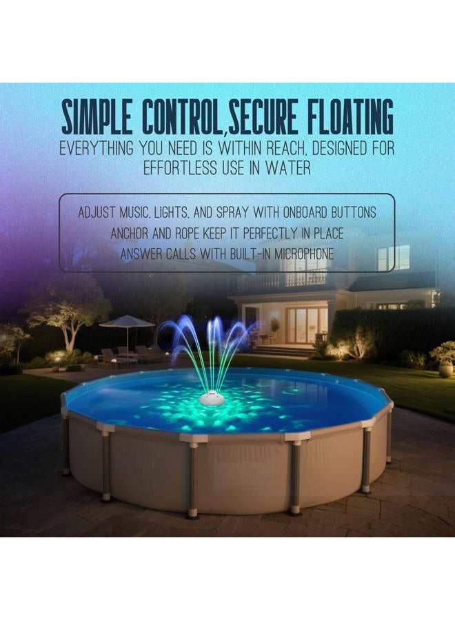 Skywin Hot Tub Speakers and Speakerphone - Disco Light Floating Waterproof IPX7 Large Wireless Pool and Shower Speaker - Pool Speakers Support Dual Speaker Connection and Feature Quality 2.1 Sound - Image 4