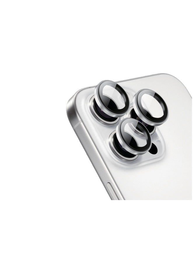 HELMET HELMET lens protector, specifically designed for iPhone 16 Pro and iPhone 16 Pro Max models.  - Image 1