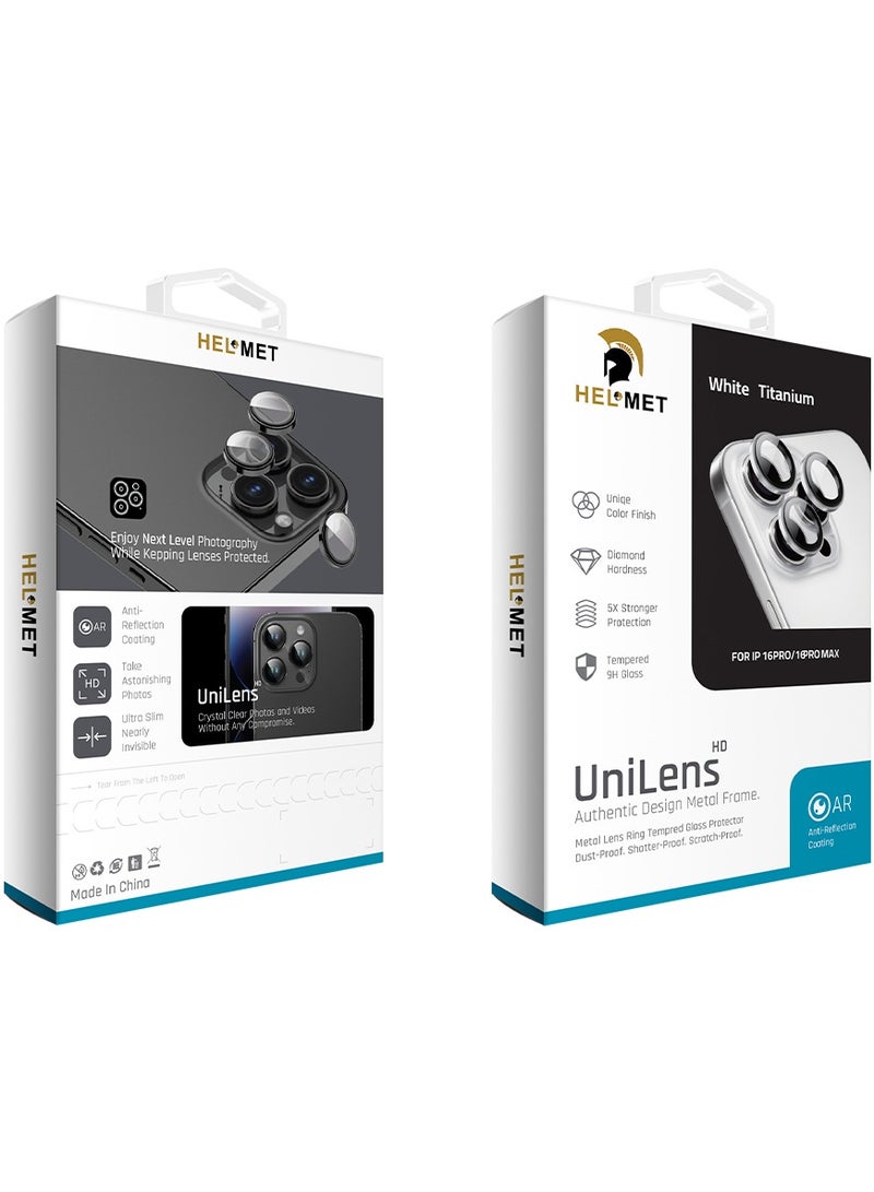 HELMET HELMET lens protector, specifically designed for iPhone 16 Pro and iPhone 16 Pro Max models.  - Image 2