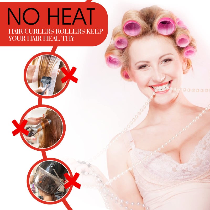Acejoz Hair Curlers Rollers, 12Pcs Hair Rollers Hair Curlers Self Grip Holding Rollers with 12 Pcs Hair Clips for Long Medium Short Thick Fine Thin Hair Bangs Volume - Image 4