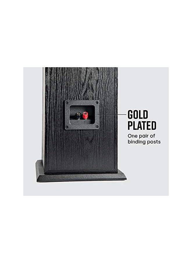 Polk Audio - T50 150 Watt Home Theater Floor Standing Tower Speaker Single Black Hi Res Audio With Deep Bass Response Dolby And Dts Surround - Image 1