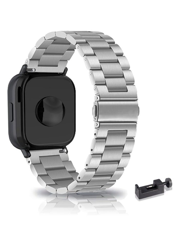 Bracelets for Redmi Watch 5 Active/Watch 5 Lite Strap, Stainless Steel Strap for Redmi Watch 5 Active/Watch 5 Lite Replacement Wristbands Business Strap for Redmi Watch 5 Active/Watch 5 Lite silver - Image 1