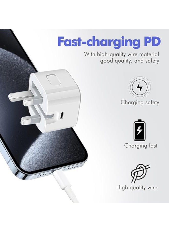 Charger for iPhone 16/15 Pro Max charger 20 W with 1M iPhone Fast Charging cable, type C to C, Works with iPhone 16Pro Max/16 Plus/16Pro /16/15 Pro Max/ 15 Pro/15 Plus/ 15, compatible with all USB C phones/tags