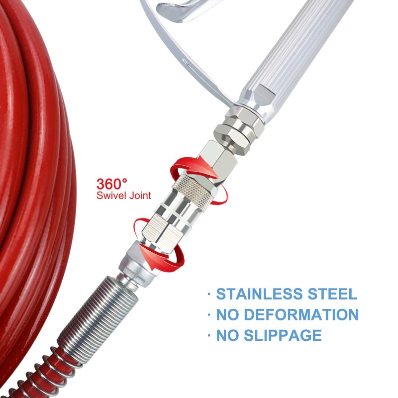 ZHUITU Sprayer Joint 360 Degrees Rotate Stainless Steel Airless High Pressure Spray Gun Hose Swivel Joint Connector Accessories for Paint Sprayers & Hose (1/4inch) - Image 5