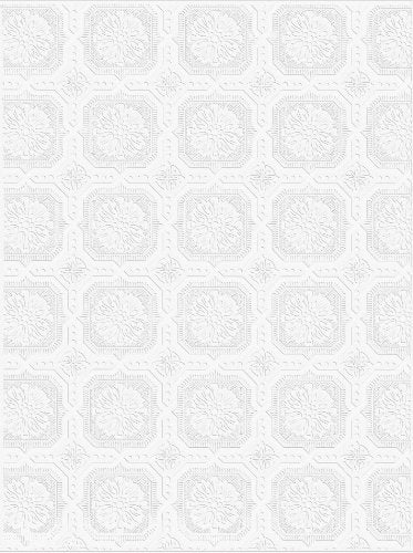 Graham & Brown 12011 Small Square Paintable Wallpaper Roll, White - Image 5