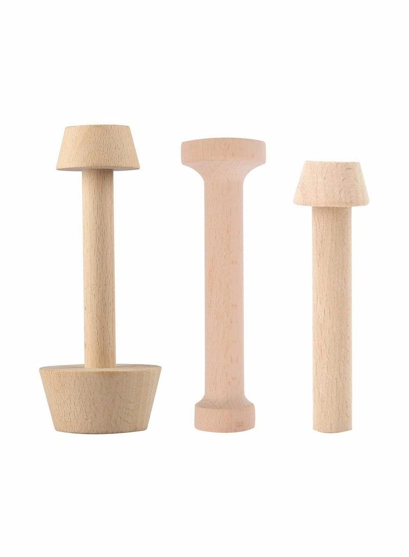 NIBEMINENT Wooden Egg Tart Molds, 3 Pieces Pastry Tamper Tool Set Shell Molds Dough Kit Presser for Pan Mini Cheesecake Pans Muffin Bakeware Cake Tools  - Image 1