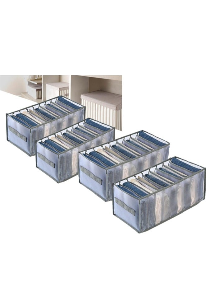 4 مجموعات من 9 شبكات خزانة الملابس الانتهاء من الجهاز ، مرئية قابلة للطي خزانة الانتهاء من الجهاز ، غرفة تخزين خزانة الانتهاء من الجهاز ، مع الجانب مقبض الملابس الداخلية شبكة تخزين مربع - Image 1