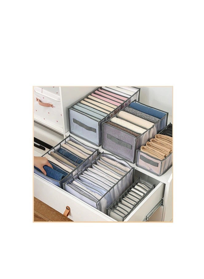 4 مجموعات من 9 شبكات خزانة الملابس الانتهاء من الجهاز ، مرئية قابلة للطي خزانة الانتهاء من الجهاز ، غرفة تخزين خزانة الانتهاء من الجهاز ، مع الجانب مقبض الملابس الداخلية شبكة تخزين مربع - Image 2