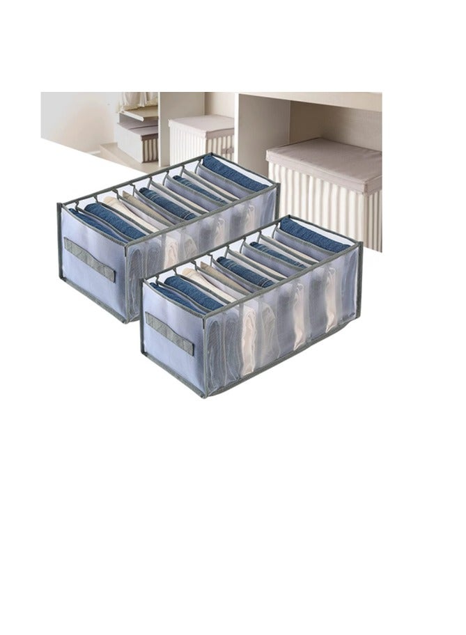 4 مجموعات من 9 شبكات خزانة الملابس الانتهاء من الجهاز ، مرئية قابلة للطي خزانة الانتهاء من الجهاز ، غرفة تخزين خزانة الانتهاء من الجهاز ، مع الجانب مقبض الملابس الداخلية شبكة تخزين مربع - Image 4