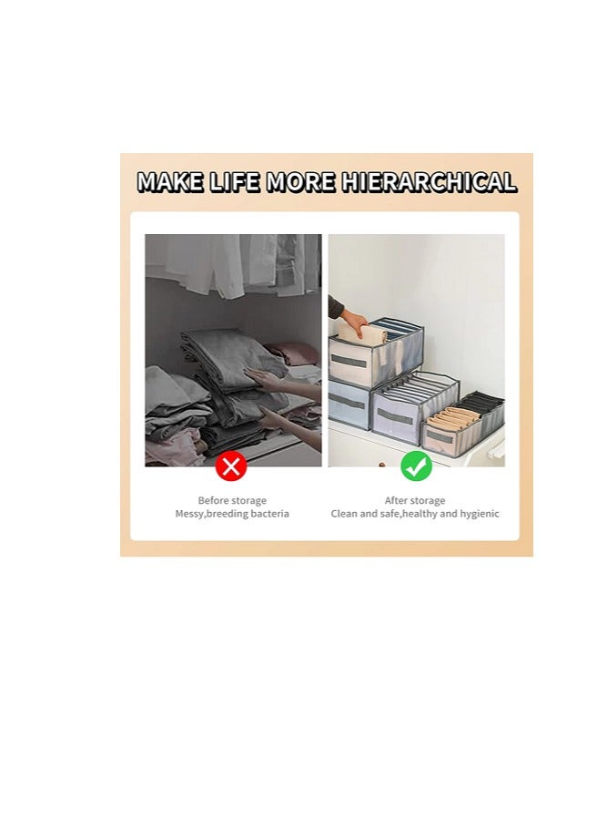 4 مجموعات من 9 شبكات خزانة الملابس الانتهاء من الجهاز ، مرئية قابلة للطي خزانة الانتهاء من الجهاز ، غرفة تخزين خزانة الانتهاء من الجهاز ، مع الجانب مقبض الملابس الداخلية شبكة تخزين مربع - Image 5