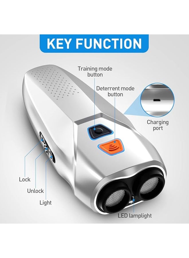 Dog Barking Control Devices Dual Sensor Anti Barking Device with Training/Deterrent Modes Dog Whistle to Stop Barking Ultrasonic Dog Barking Deterrent with LED Flashlight 25 FT Range Rechargeable - Image 2