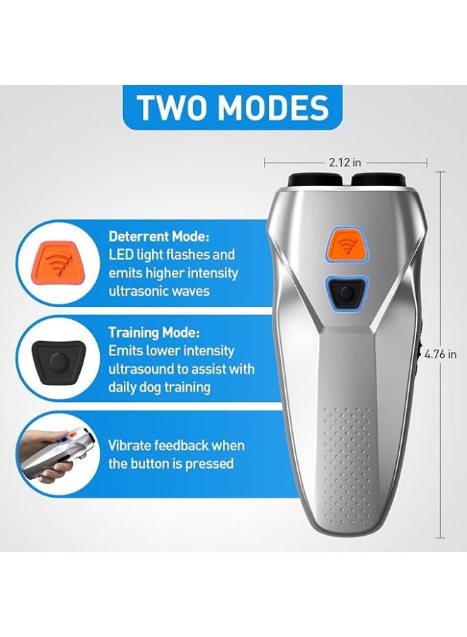Dog Barking Control Devices Dual Sensor Anti Barking Device with Training/Deterrent Modes Dog Whistle to Stop Barking Ultrasonic Dog Barking Deterrent with LED Flashlight 25 FT Range Rechargeable - Image 3
