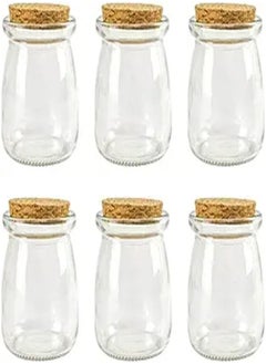 Goolsky 3.38 OZ Glass Wish Bottles with Cork,Decorative Glass Bottle with Cork Stopper-Pudding Bottles-(100ml-6Pcs)