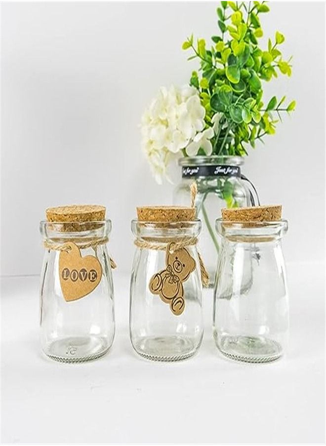 Goolsky - Goolsky 3.38 OZ Glass Wish Bottles with Cork,Decorative Glass Bottle with Cork Stopper-Pudding Bottles-(100ml-6Pcs) - Image 1
