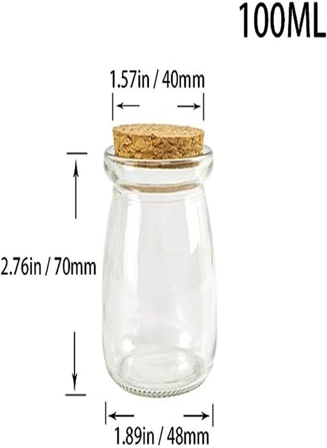 Goolsky - Goolsky 3.38 OZ Glass Wish Bottles with Cork,Decorative Glass Bottle with Cork Stopper-Pudding Bottles-(100ml-6Pcs) - Image 1