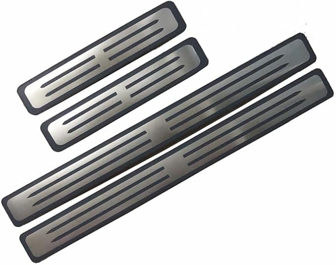 4PCS Door Sill Guard for Lincoln Nautilus 2019–2025 2026 CD4/CDX707,Stainless Steel Scuff Plate,Door Entry Threshold Protector,Anti-Wear Trim,Anti-Scratch Step Plate Guard,Car Accessories Normal C-Black - Image 1