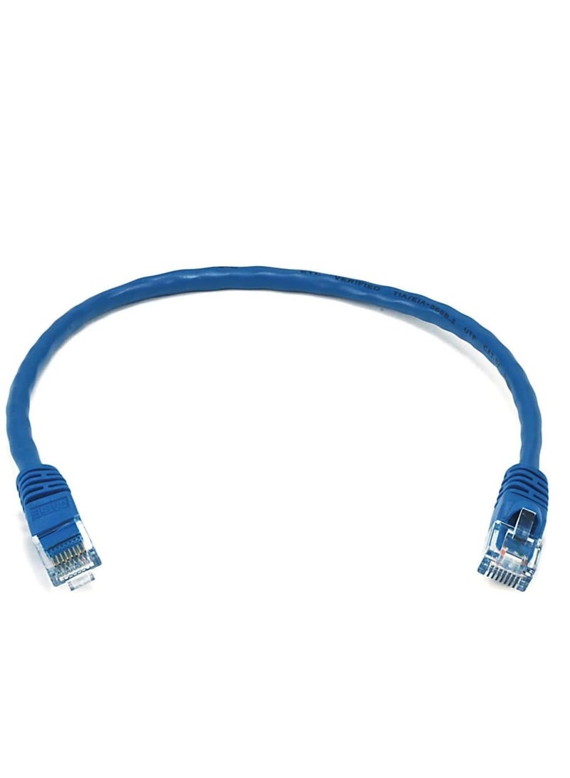 DKURVE 1 Piece Snagless 0.5M Short Cat6 Ethernet Cable Computer LAN Network Cord full copper Blue - Image 1