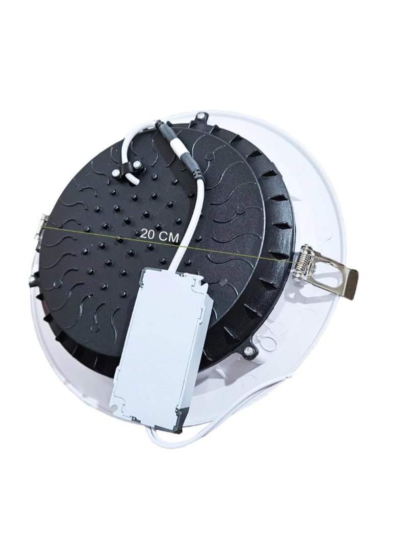 المفتاحة إضاءة LED COB عالية السطوع - تركيبات إضاءة سقفية مدمجة، كشاف ضوئي موفر للطاقة للاستخدام المنزلي أو المكتبي أو التجاري - إطار أبيض، خيارات 15 وات/20 وات، عبوة من قطعتين - Image 3