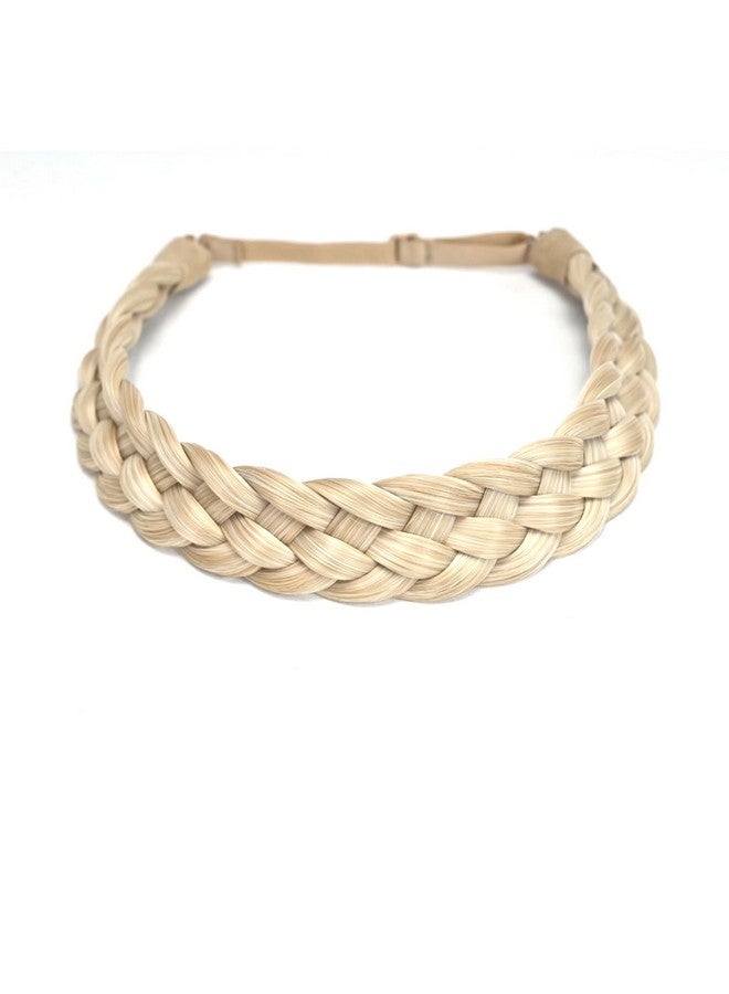 TOECWEGR 5 Strands Synthetic Hair Braided Headband Hairpiece Classic Chunky Wide Plaited Braids Elasticmulti Color Headband Ladies Beauty Hair Accessories … - Image 1