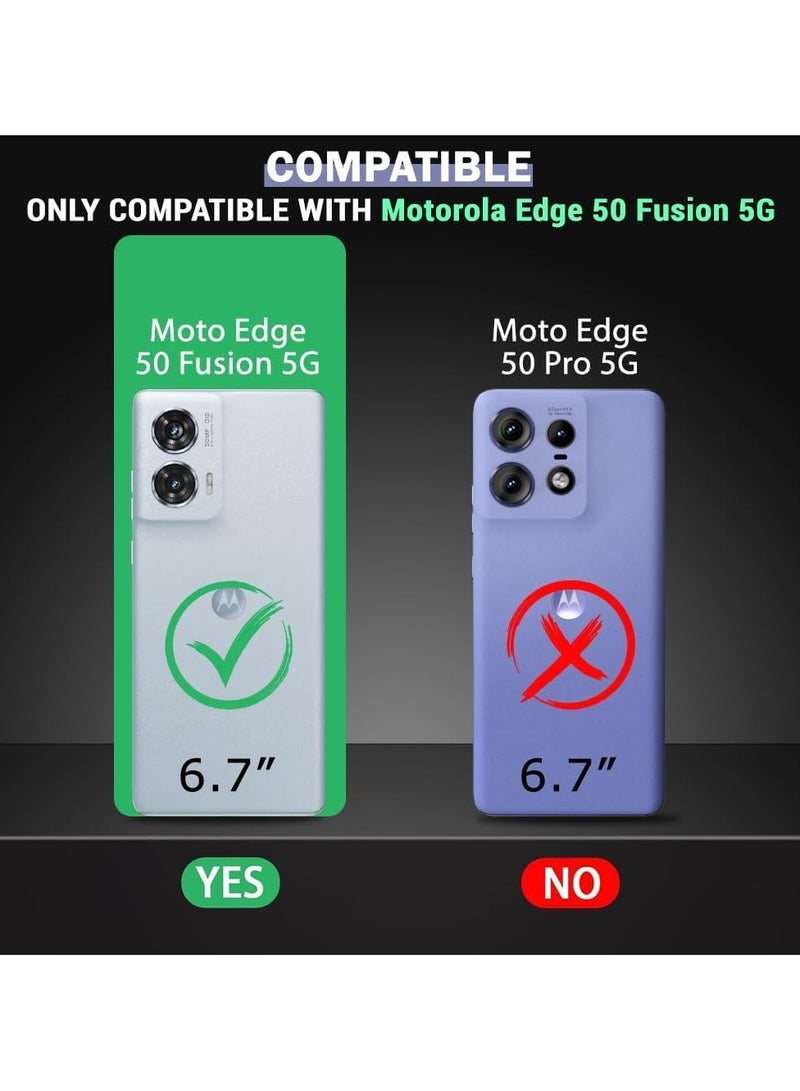 جراب حماية كاميرا لهاتف موتورولا إيدج 50 فيوجن، نحيف للغاية، مصنوع من مادة TPU الناعمة والسيليكون غير اللامع المقاوم للصدمات، غطاء حماية كامل الجسم لهاتف موتورولا إيدج 50 فيوجن، أسود - Image 2