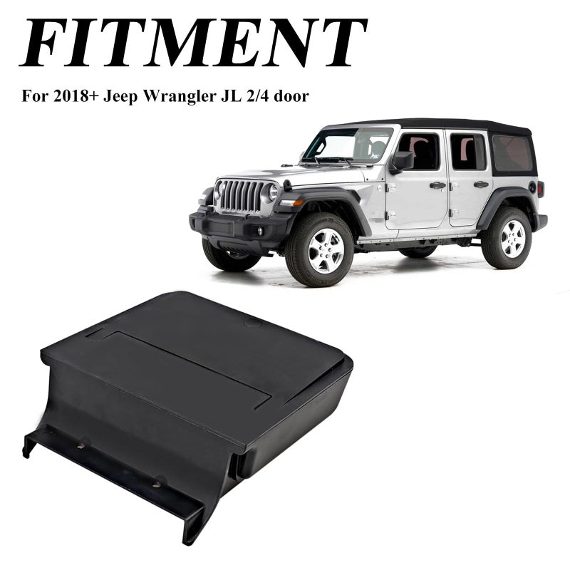 JHD-TOGO Jeep Wrangler JL One-Touch Hidden Storage Console Box, Modern Center Console Box, 6.77 x 6.16 x 1.81 inches, Black - Image 5