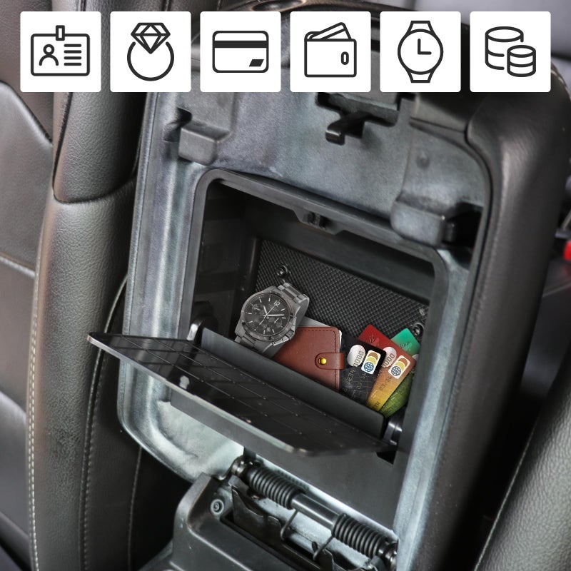 JHD-TOGO Jeep Wrangler JL One-Touch Hidden Storage Console Box, Modern Center Console Box, 6.77 x 6.16 x 1.81 inches, Black - Image 2