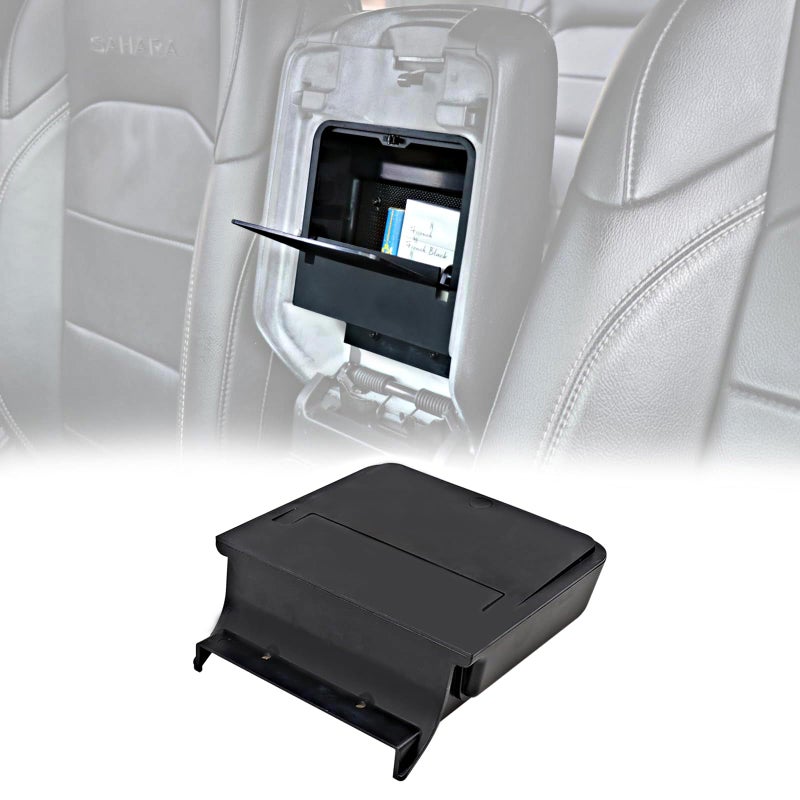 JHD-TOGO Jeep Wrangler JL One-Touch Hidden Storage Console Box, Modern Center Console Box, 6.77 x 6.16 x 1.81 inches, Black - Image 1