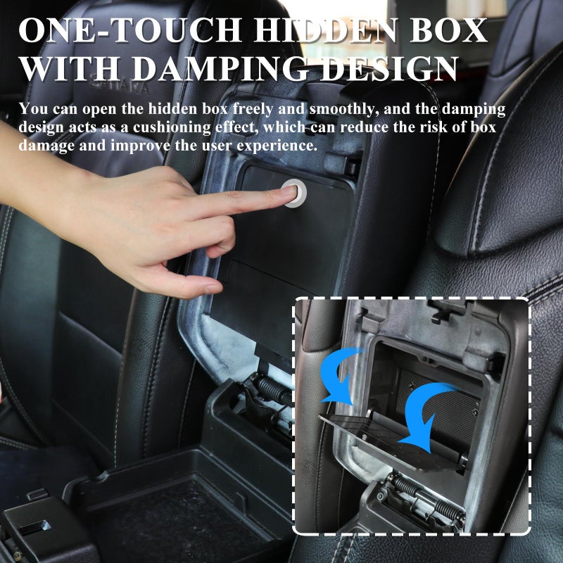 JHD-TOGO Jeep Wrangler JL One-Touch Hidden Storage Console Box, Modern Center Console Box, 6.77 x 6.16 x 1.81 inches, Black - Image 3