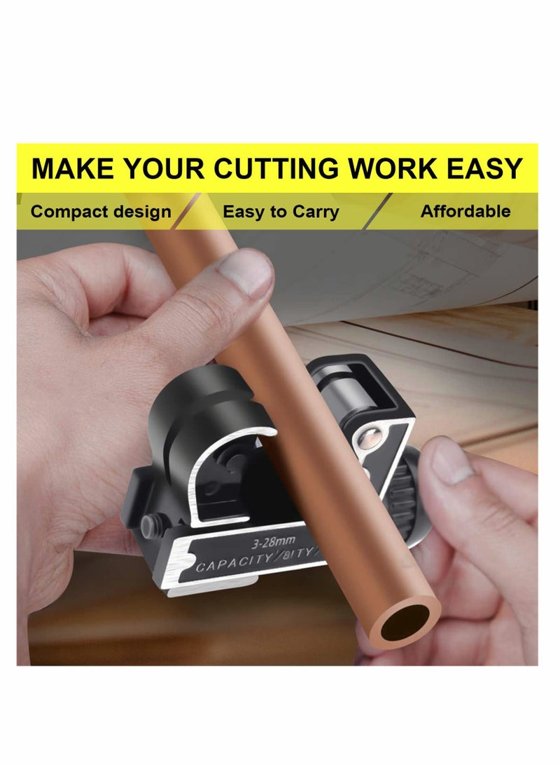 قاطع أنابيب 3-28 ملم، أداة قطع أنابيب صغيرة لقطع أنابيب النحاس، والبرونز، وPVC، والألمنيوم، وأنابيب البلاستيك الفولاذي - Image 3