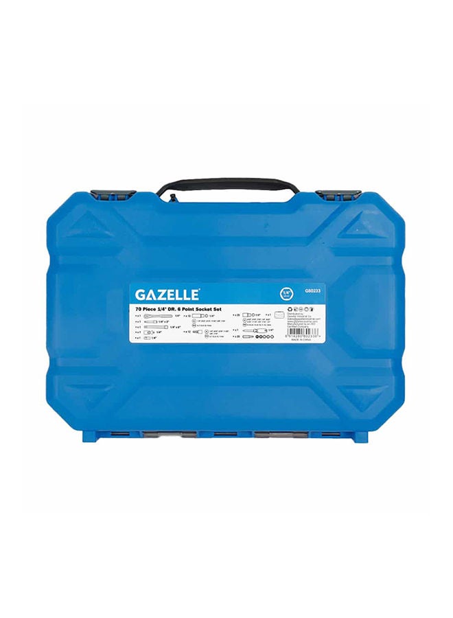 Gazelle طقم مقابس مكون من 70 قطعة، 6 نقاط دفع 1/4 بوصة، مقابس من 5/32 بوصة إلى 1/2 بوصة ومن 5 مم إلى 13 مم، فولاذ كروم فاناديوم - Image 4