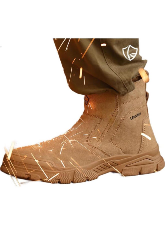 Blue Gull Shield Blue Seagull Shield Labor Protection Shoes Men'S High-Top Welder Anti-Scalding Anti-Smashing Steel Toe Anti-Stab Anti-Slip Safety Work Functional Shoes D259 41 - Image 3