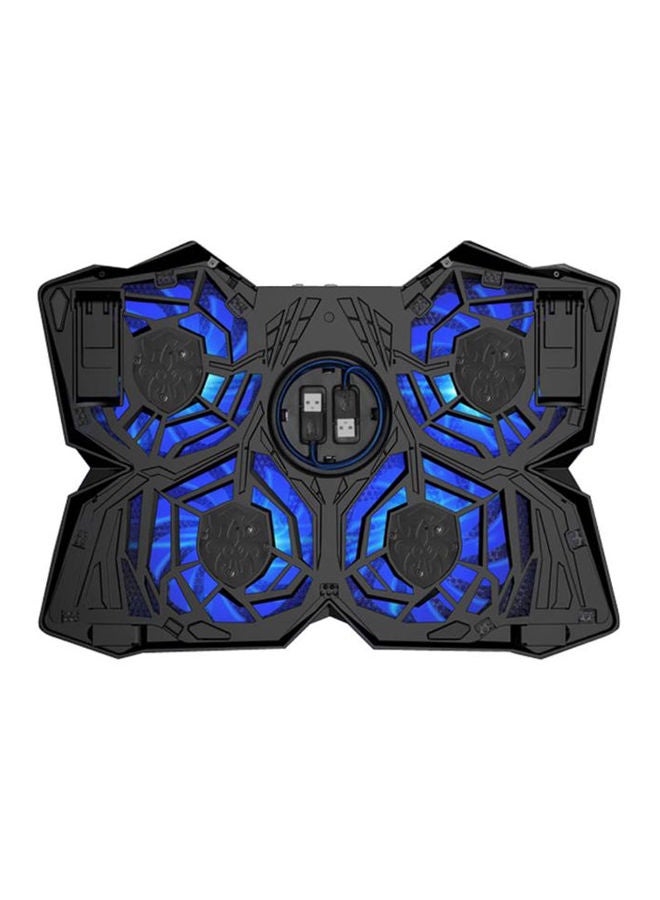 Y&D USB Powered Flat Laptop Cooling Pad Radiator With LED Black/Blue  - Image 1