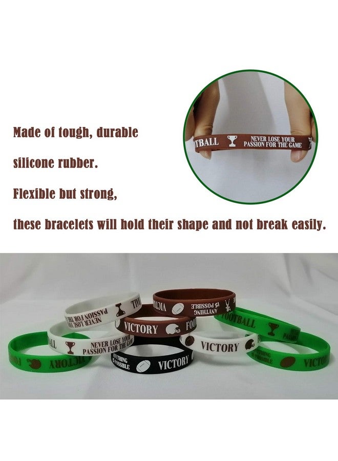 CupaPlay 48 PCS Football Motivational Rubber Bracelets - Super Bowl Sports/Football Birthday Party Favors Supplies Decorations Gifts Prize Silicone Wristbands - Image 3