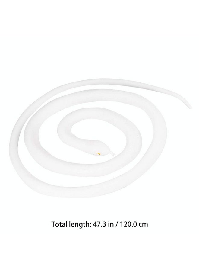 TOYANDONA - Rubber Snake Realistic Rubber Snake Toy White Fake Lifelike Snake Educational Toys For Kids Prank Prop Halloween Party Decor - Image 1