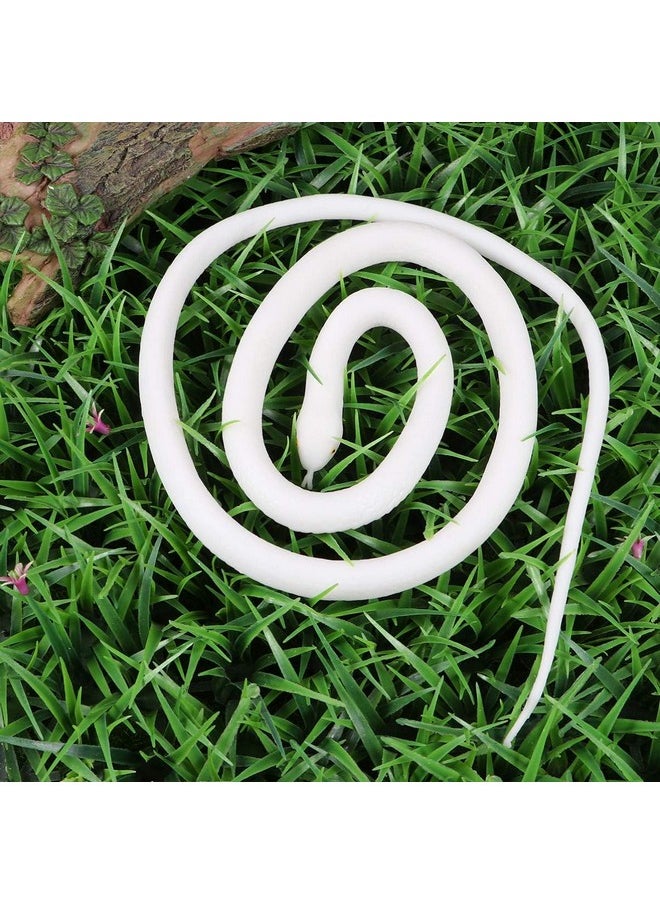 TOYANDONA - Rubber Snake Realistic Rubber Snake Toy White Fake Lifelike Snake Educational Toys For Kids Prank Prop Halloween Party Decor - Image 1