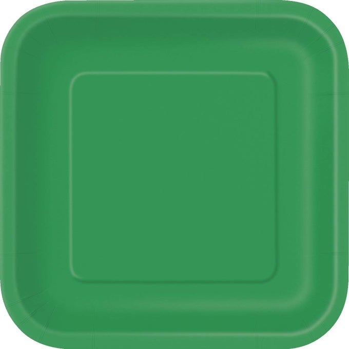 EMERALD GREEN SOLID SQUARE PAPER DINNER PLATES 9 14 CT ELEGANT DURABLE PLATES FOR PARTIES WEDDINGS EVENTS