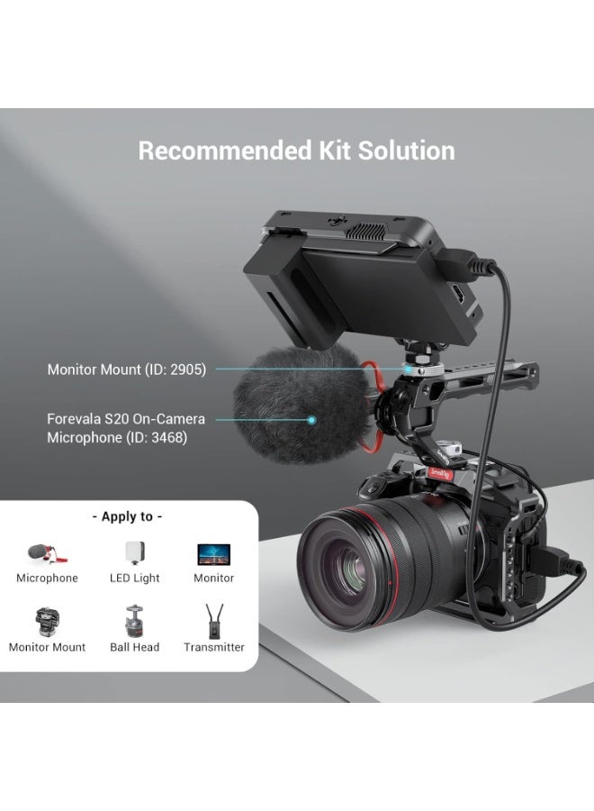 SMALLRIG Top Handle with 3/8"-16 Locating Pins for ARRI Grip for Camera Cage, Universal Video Rig with 5 Cold Shoe Adapters to Mount DSLR Camera with Microphone/LED Light/Monitor - 3765 - Image 5