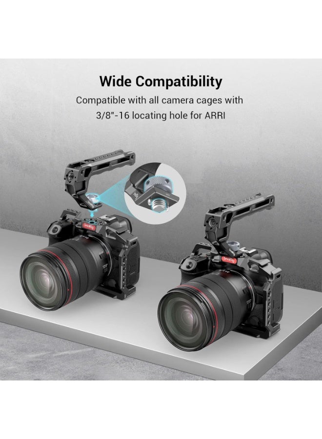 SMALLRIG Top Handle with 3/8"-16 Locating Pins for ARRI Grip for Camera Cage, Universal Video Rig with 5 Cold Shoe Adapters to Mount DSLR Camera with Microphone/LED Light/Monitor - 3765 - Image 2