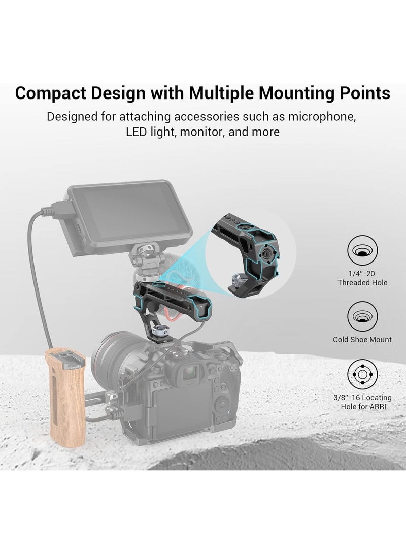 SMALLRIG Top Handle with 3/8"-16 Locating Pins for ARRI Grip for Camera Cage, Universal Video Rig with 5 Cold Shoe Adapters to Mount DSLR Camera with Microphone/LED Light/Monitor - 3765 - Image 4