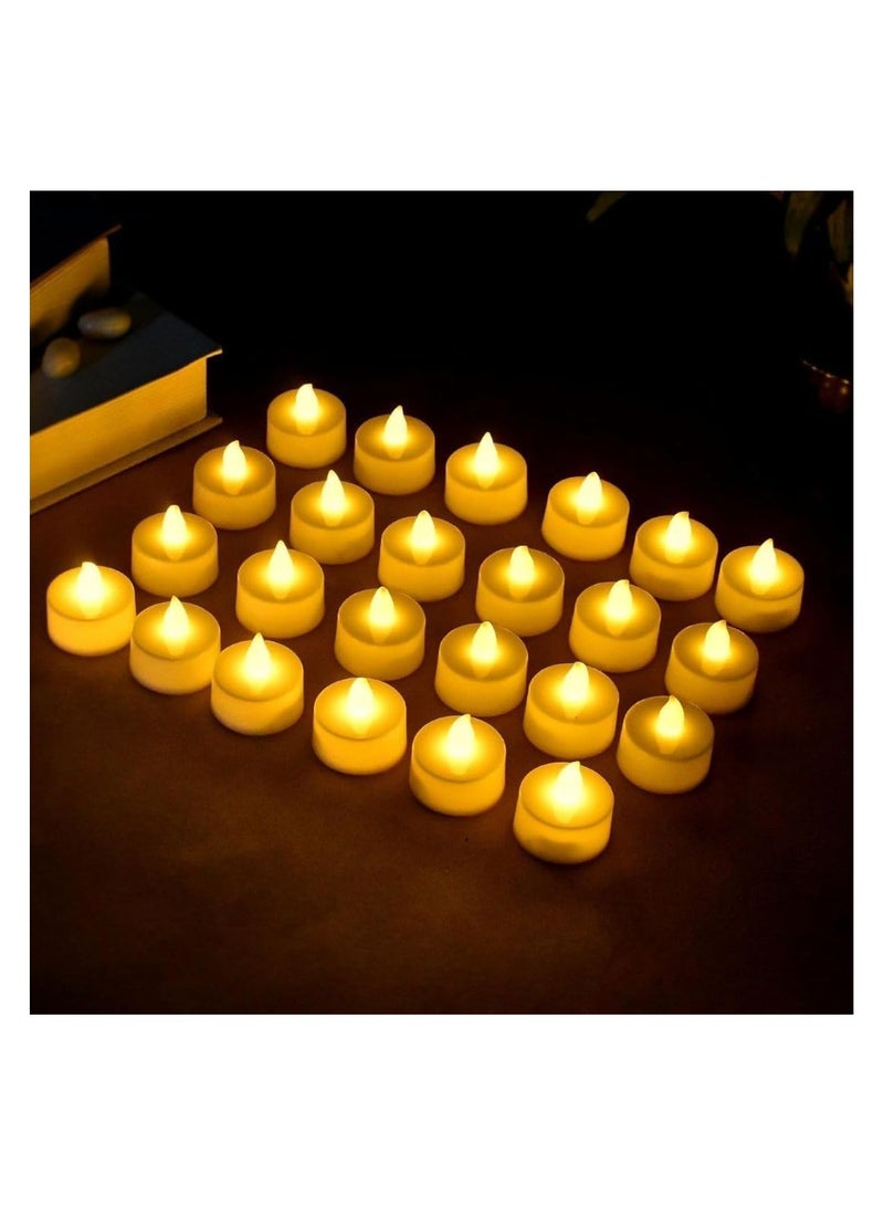 Cuisine Art Realistic Bright Flameless LED Tea Light Candles, Battery Powered, Unscented Tealights, Safe for Home Decor and Events, Pack of 24  - Image 1