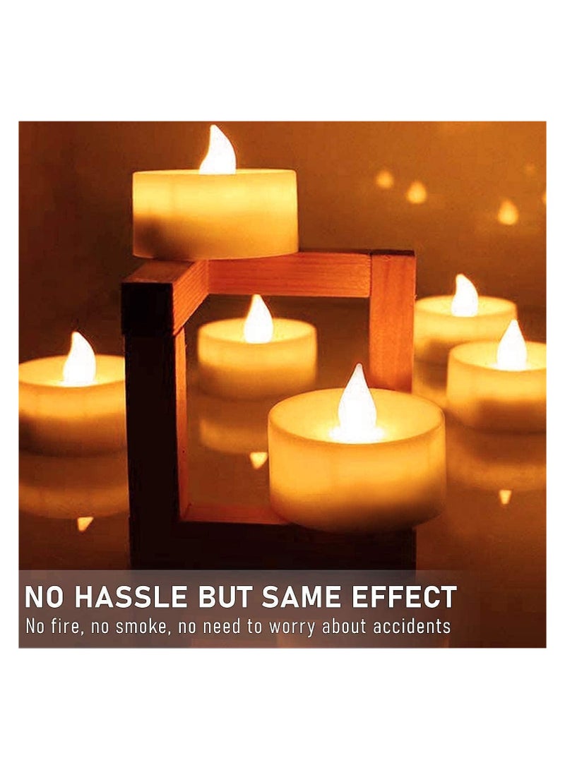 Cuisine Art Realistic Bright Flameless LED Tea Light Candles, Battery Powered, Unscented Tealights, Safe for Home Decor and Events, Pack of 24  - Image 3