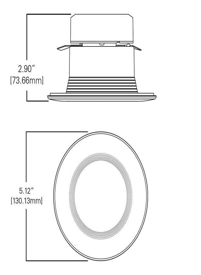 هالو إطار إضاءة سقفية مدمج بتقنية LED بيضاء من HALO RL مقاس 4 بوصات مع درجة حرارة لون قابلة للتحديد (2700 كلفن - 5000 كلفن)، وسطوع إضافي (915 لومن). - Image 3