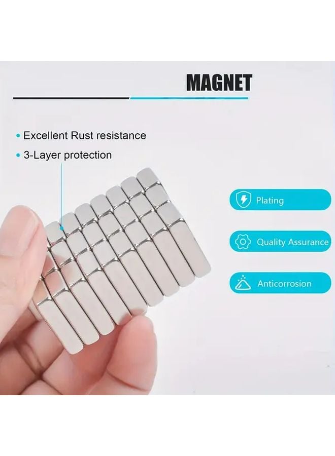 40pcs 20x10x5mm Heavy Duty Metal Bar Magnets for Fridge Office Kitchen Whiteboard - Image 3