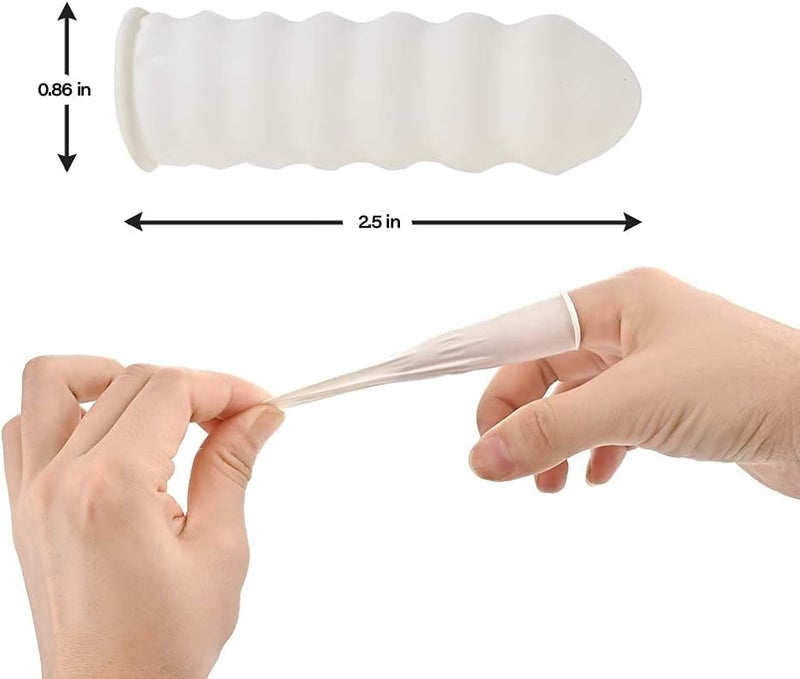 KASTWAVE Latex Finger Cots, Disposable Latex Finger Cots Protective Fingertips Gloves Black Finger Sleeves Finger Protectors Fingertip Bandages for Industrial, Beauty and More (Complexion) - Image 2