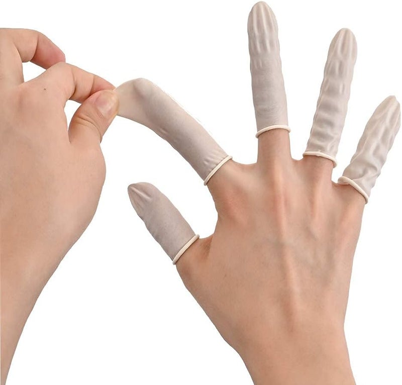 KASTWAVE Latex Finger Cots, Disposable Latex Finger Cots Protective Fingertips Gloves Black Finger Sleeves Finger Protectors Fingertip Bandages for Industrial, Beauty and More (Complexion) - Image 5