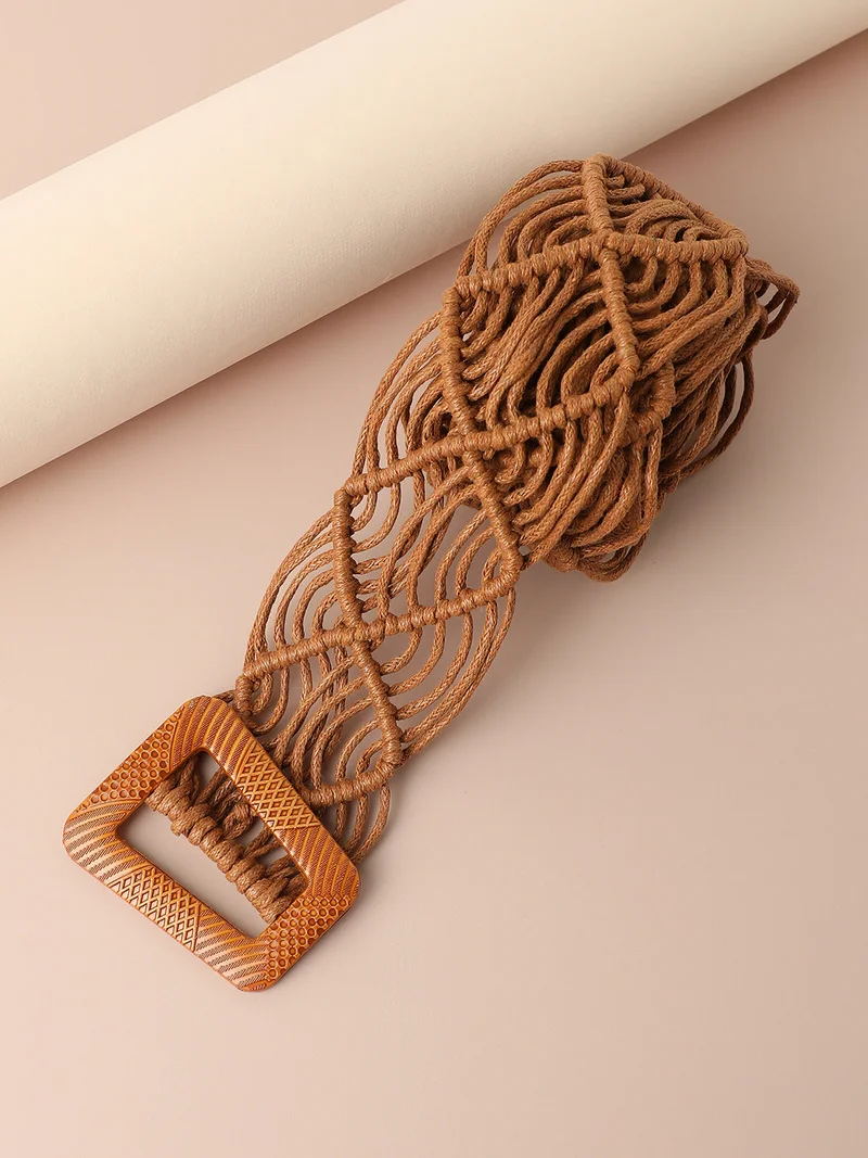 Haute Sauce Tan Textured Waist Belt