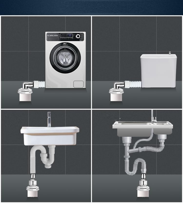 Rasikvar Bathroom Drain Floor Drain Backflow Preventer Floor Water Drain Anti core Overflow Elbow Pipe Connector for Washing Machine Outlet Pipe Connector for Kitchen (360 Degree with Ring) - Image 2